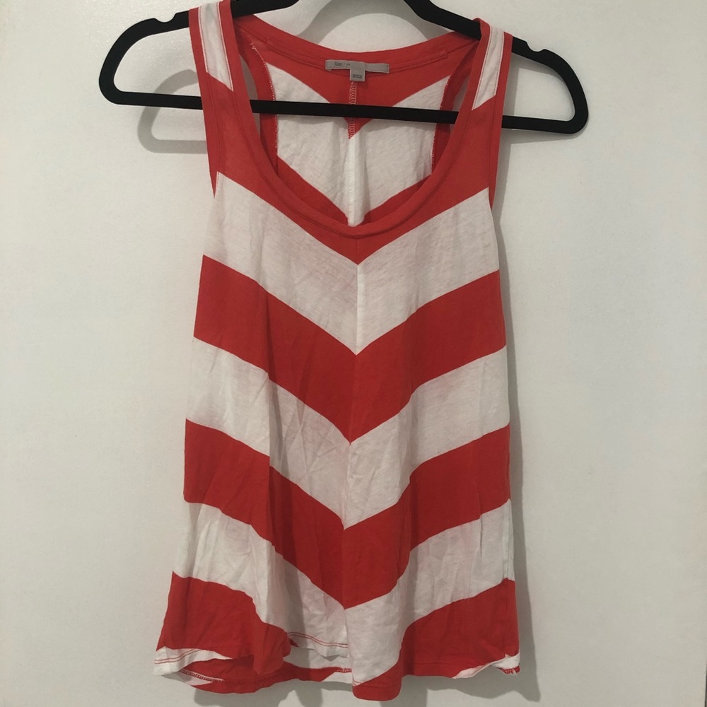 Gap Red and White Chevron Print Stripes Comfy XS